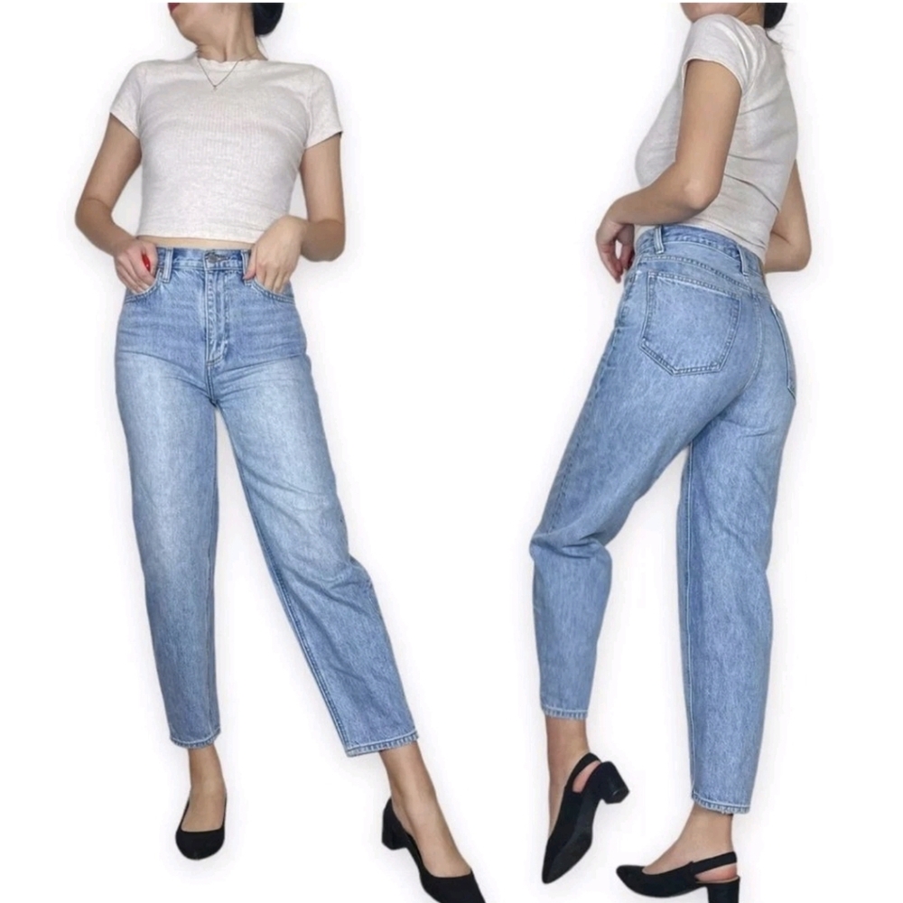 Aritzia Denim Forum The Gia High Rise Carrot Jeans Size 25 Barrel Leg EUC